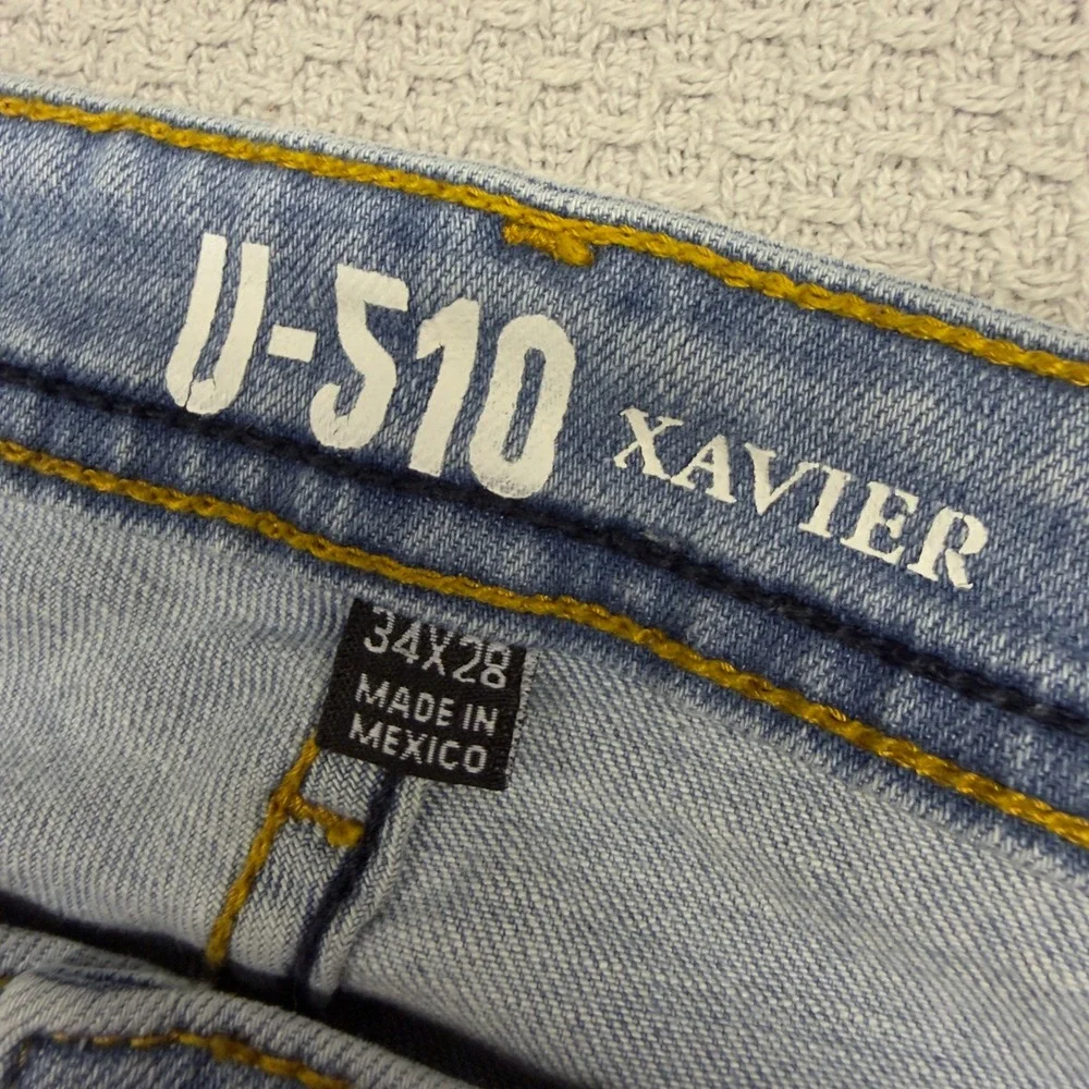 Under 510 Jeans Mens 34x28 Light Wash Xavier Denim Slim Fit Stretch Casual